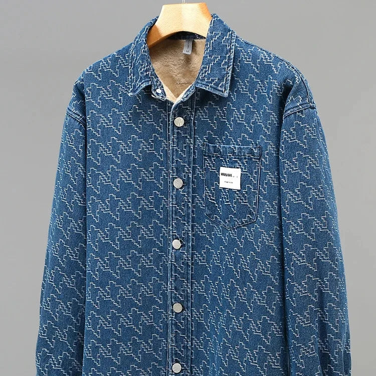 Friedhelm | Gemusterte Jeansjacke im modernen Stil