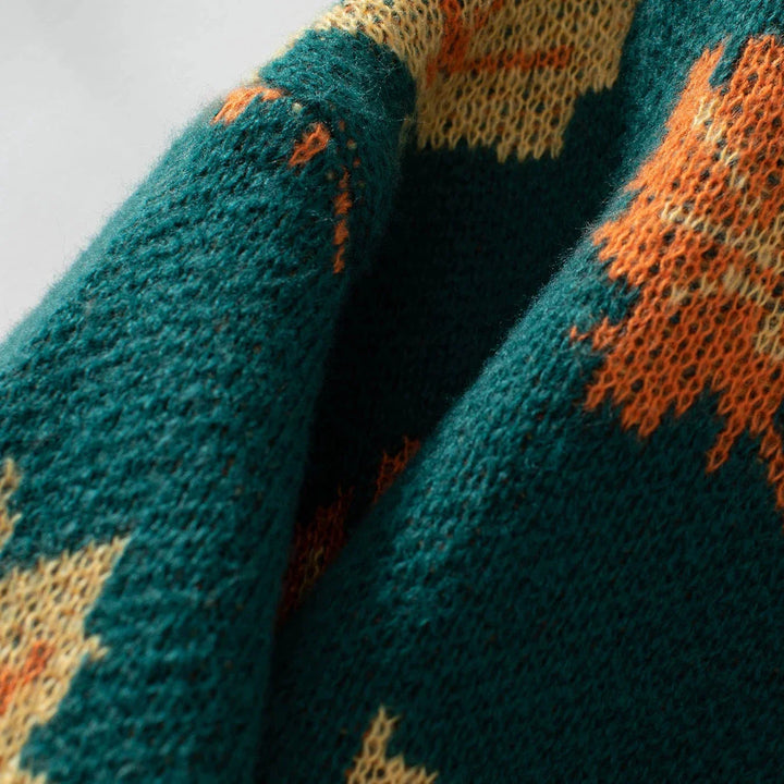 Herbstpullover | Kuschelig mit Laubmotiv – für gemütliche Stunden
