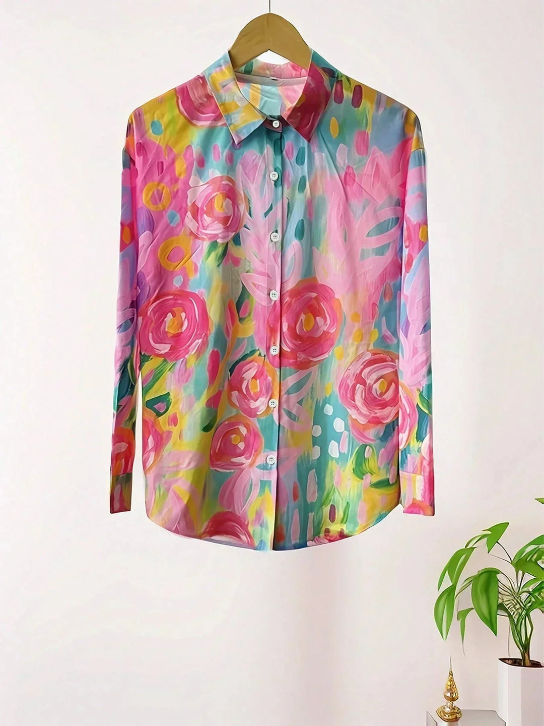 Amelia | Damenbluse mit elegantem abstraktem Print