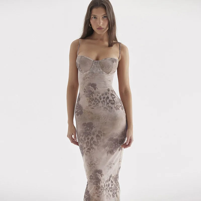 Sophia | Maxikleid mit Leopardenmuster