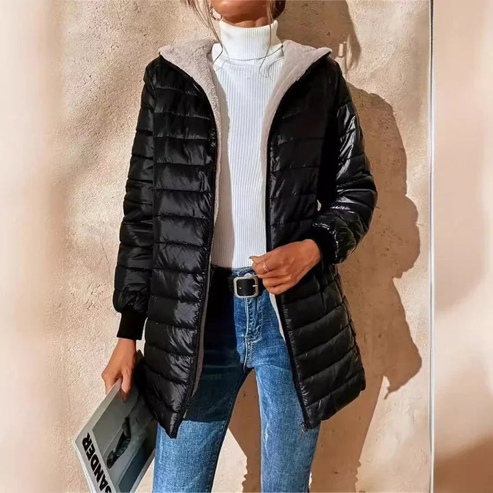 Zara | Lange gesteppte Damenjacke für Herbst/Winter