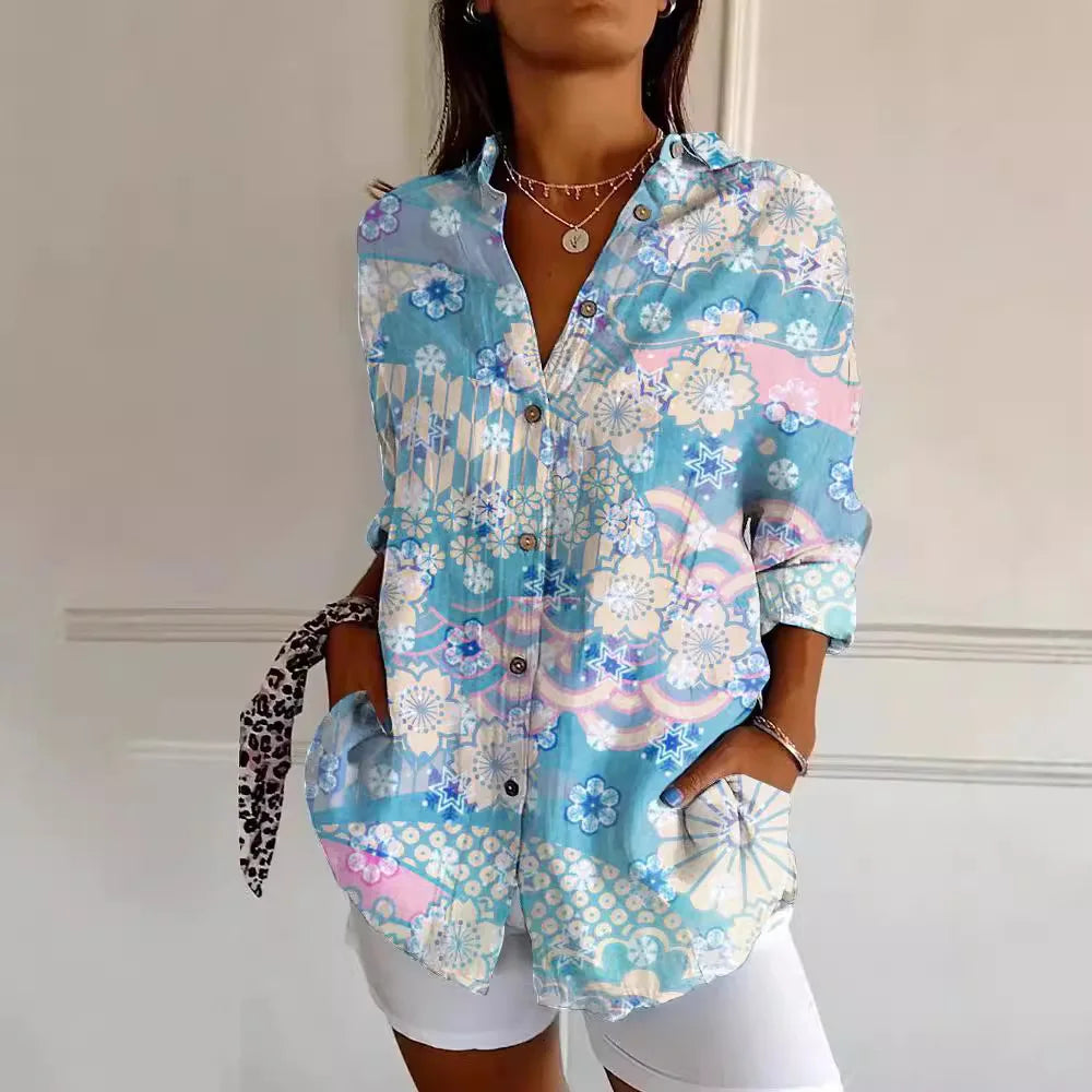 Natalie | Bluse mit buntem Muster in Modernoptik