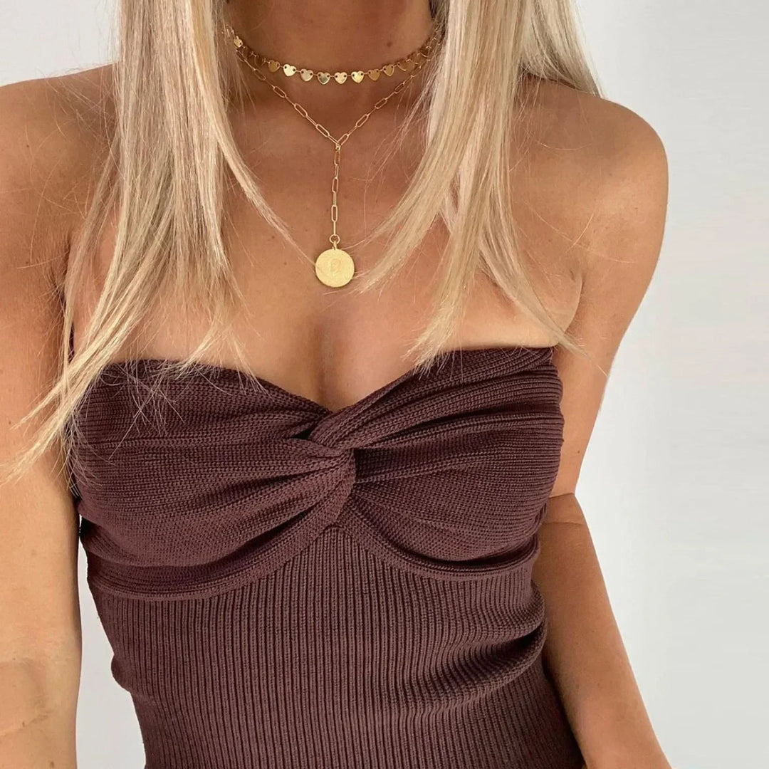 Eliana | Schulterfreies Top mit Muster