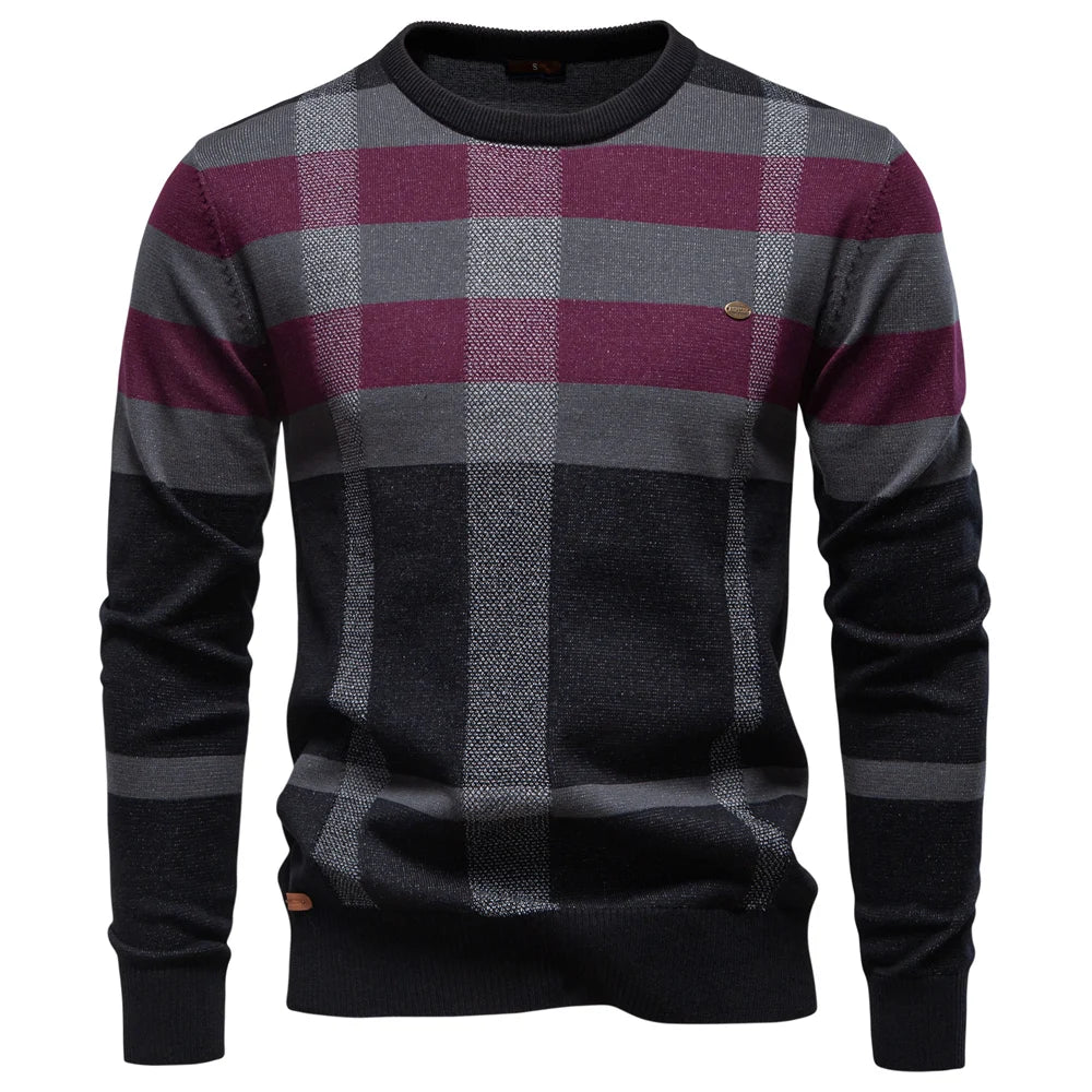 David | Modischer Herrenpullover mit Rautendesign