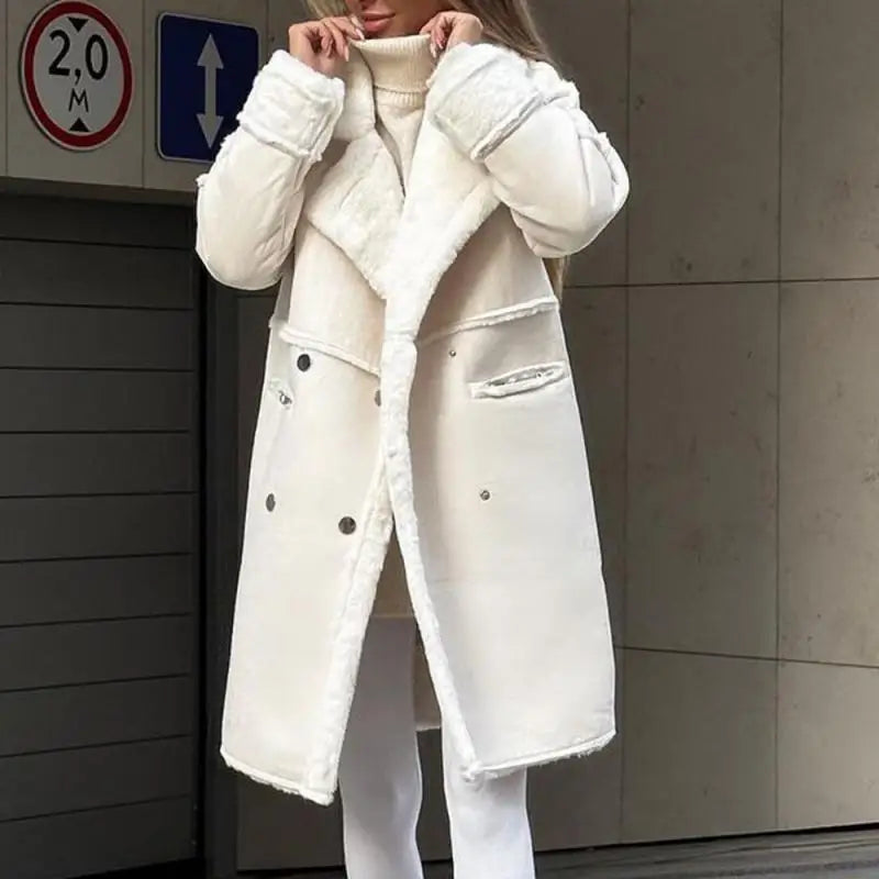 Lina | Warmer Wintermantel aus weichem Kunstpelzstoff