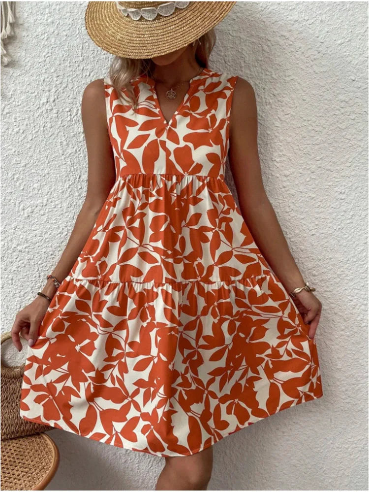 Catalina | Minikleid Boho-Druck Strand-Sommerkleid