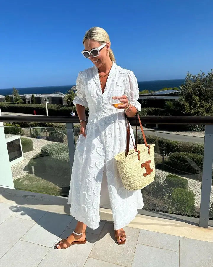 Greta | Elegantes Mykonos Kleid Damen Stil