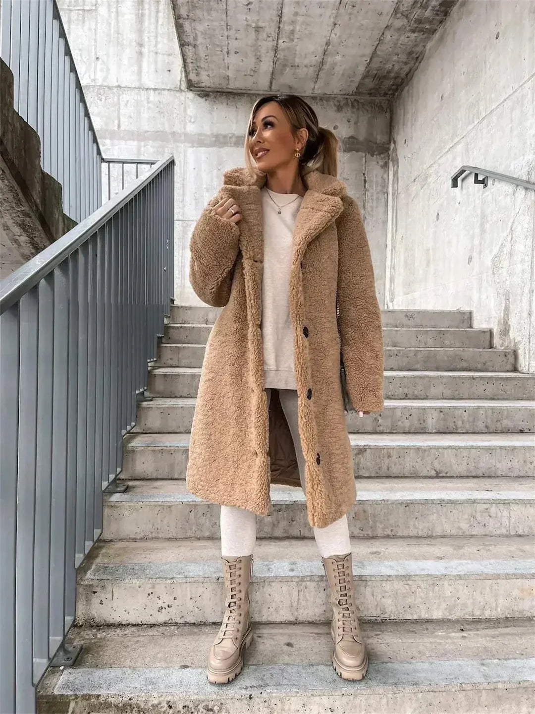 Sophie | Kuschelige Teddyjacke Damen warm & stylisch