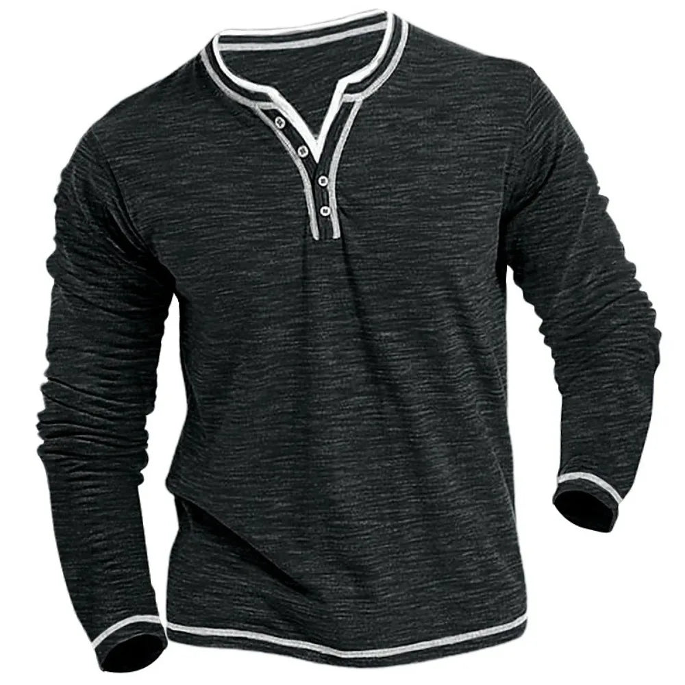 Lukas | Herren Langarmshirt mit V-Ausschnitt