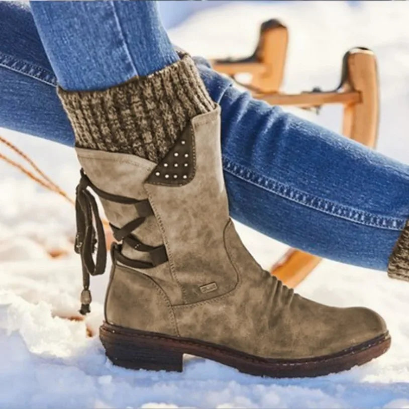 Leonie | Warme Damen Winterstiefel mit Profilsohle