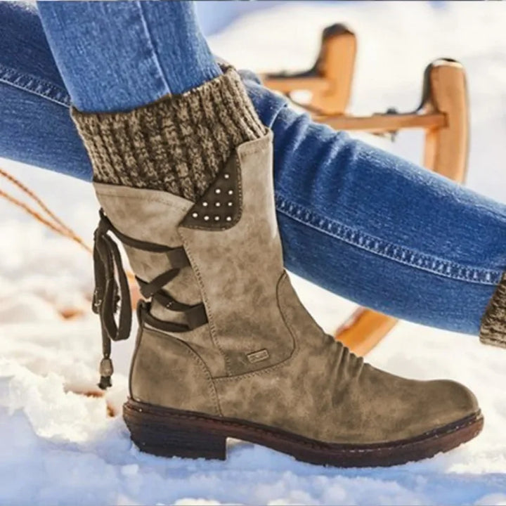 Leonie | Warme Damen Winterstiefel mit Profilsohle
