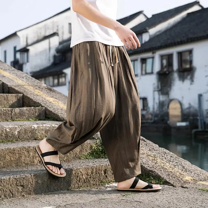 Zen Baggy Leinenhose mit weitem Schnitt für Damen