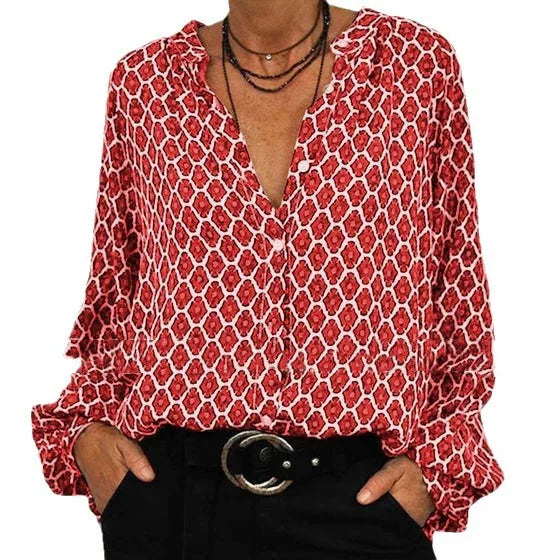 Christina | Entspanntes Midi-Shirt mit V-Ausschnitt