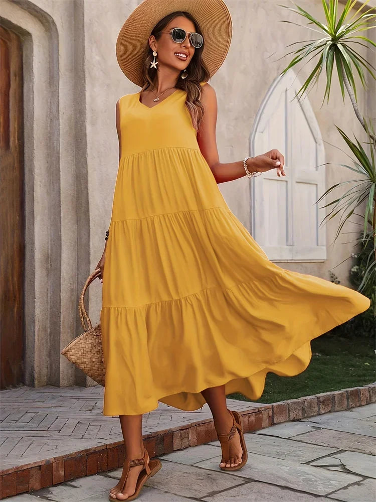 Mia | Modisches Maxikleid Damen Elegant Chic
