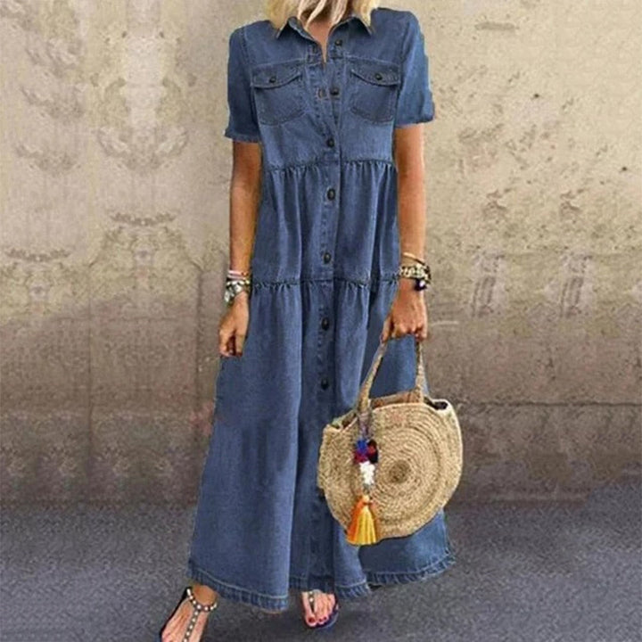 Hera | Denim-Kleid mit eleganter Bauchpartie