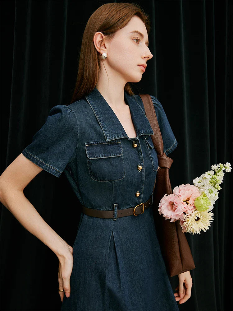 Malibu | Ausgestelltes Denimkleid mit Flair