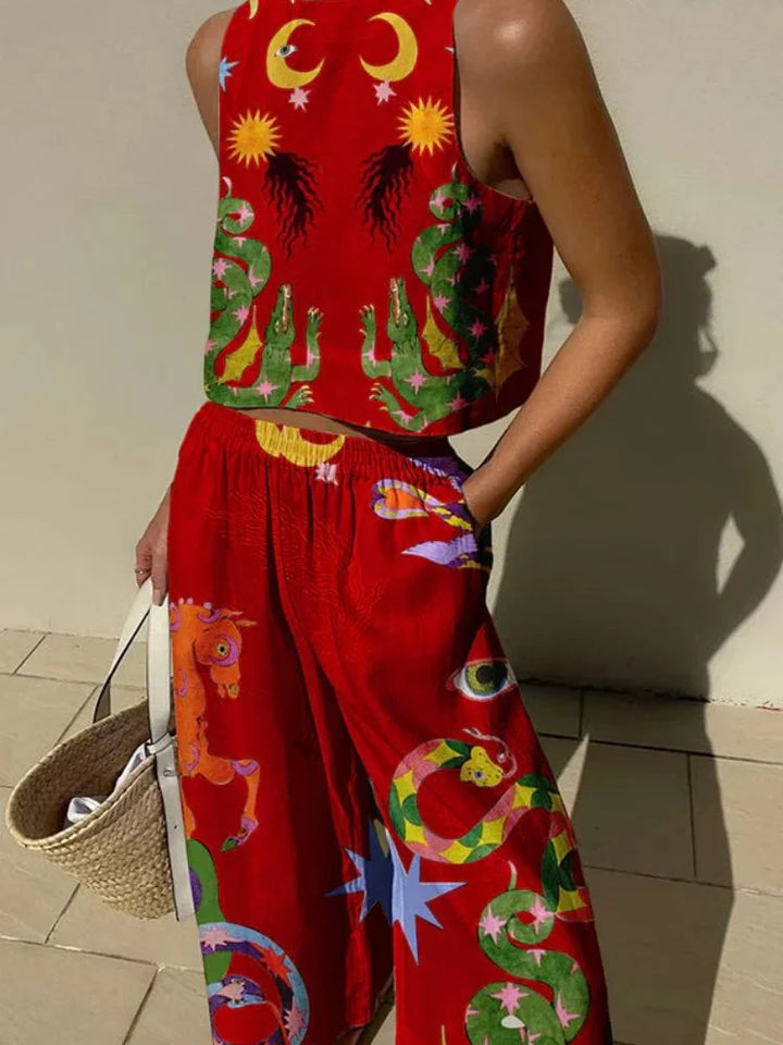Marisol Bunte Baumwolle Damen-Set für sonnige Freizeitlooks
