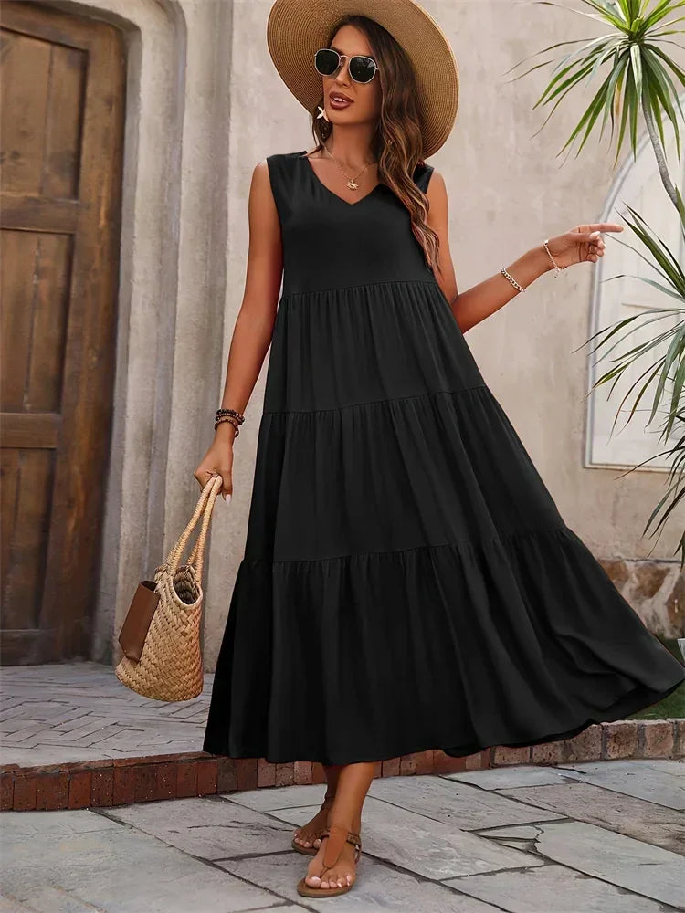 Mia | Modisches Maxikleid Damen Elegant Chic