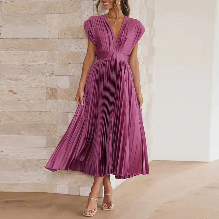 Hedwig | Ärmelloses Faltenkleid mit Reißverschluss für stilvolle Damen