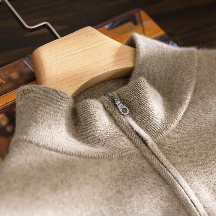 Milano | Kaschmirpullover mit halbem Reißverschluss