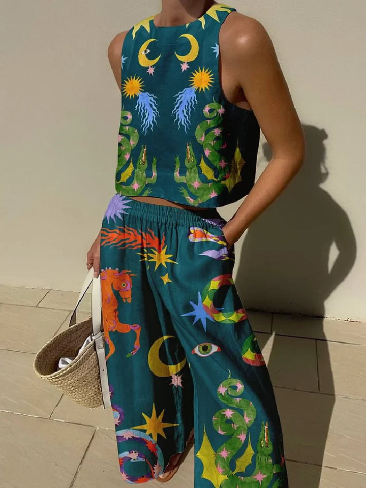 Marisol Bunte Baumwolle Damen-Set für sonnige Freizeitlooks