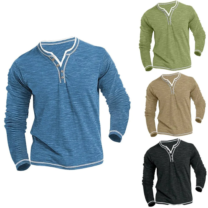 Lukas | Herren Langarmshirt mit V-Ausschnitt