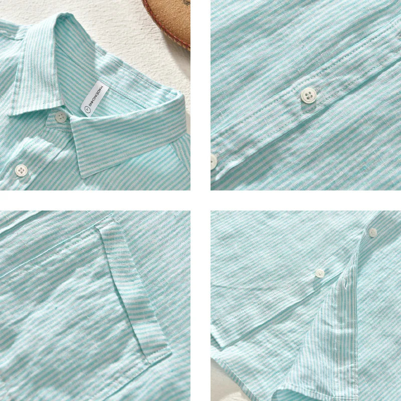 Oceanic Breeze | Leichtes Leinenhemd mit Langarm