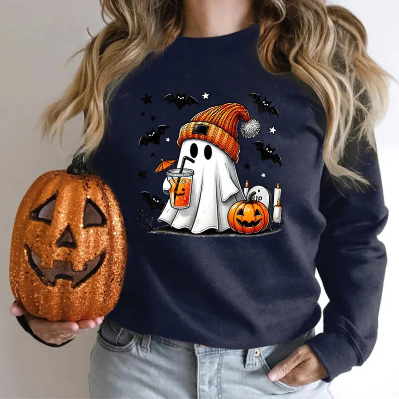 NovaWeen | Kuscheliges Halloween Sweatshirt mit Geist-Print