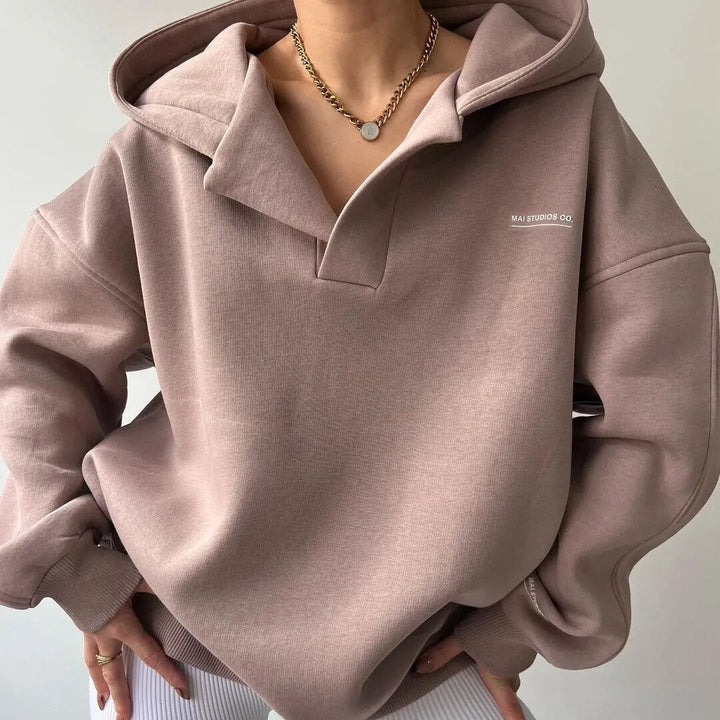 Lina | Damen Hoodie mit V-Ausschnitt modern & stylisch