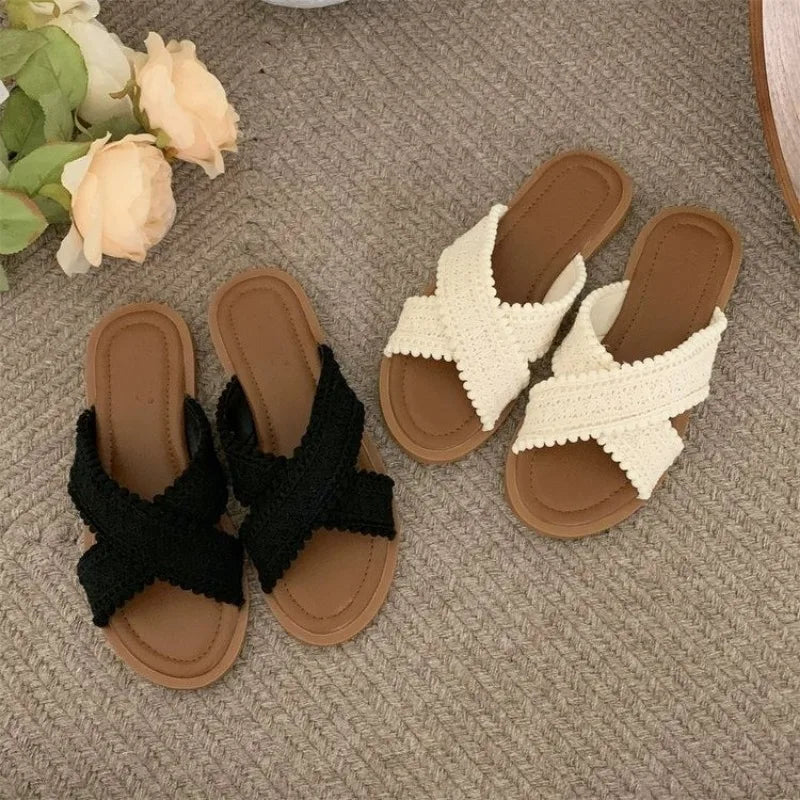 2024 Sommer Sandalen mit gekreuzten Bändern und Komfortsohle