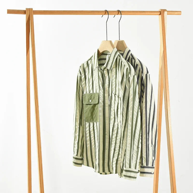 Latitude Stripes | Lässiges Button-Up in Übergröße