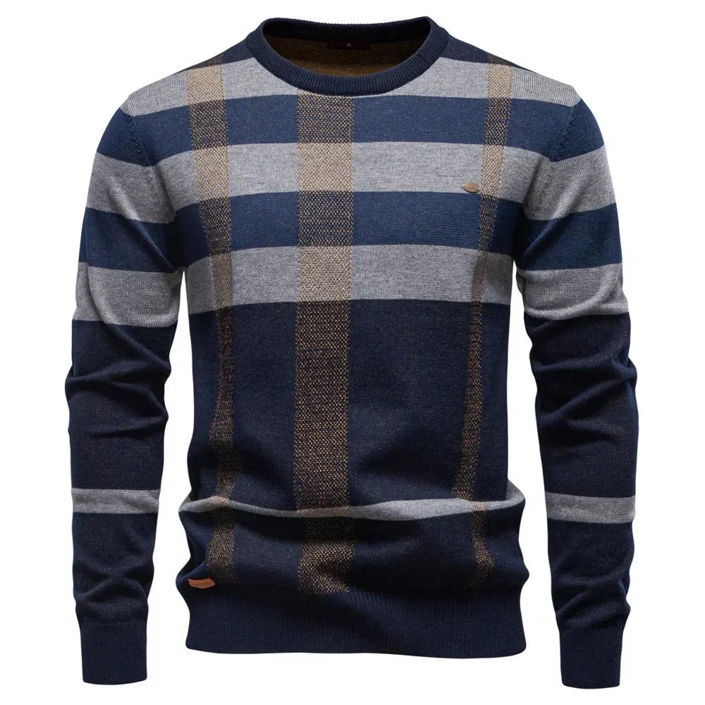 David | Modischer Herrenpullover mit Rautendesign