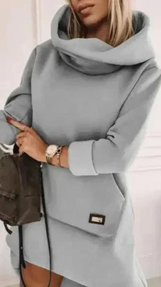 Maya Winter | Langärmeliges Kapuzenkleid für Damen