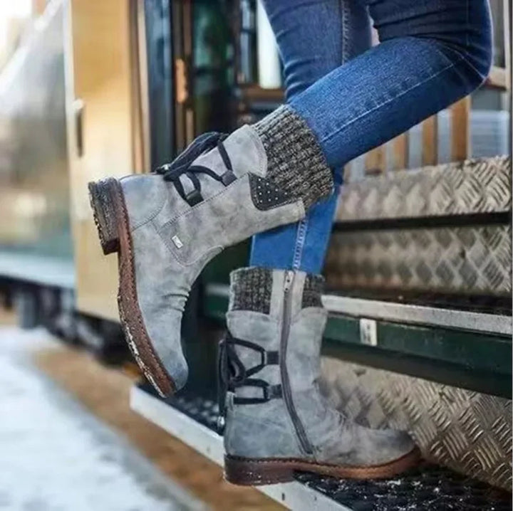 Leonie | Warme Damen Winterstiefel mit Profilsohle