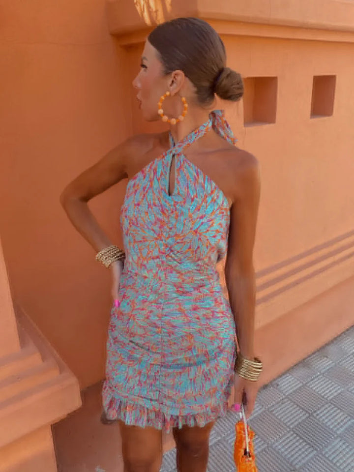 Carla | Ärmelloses Kleid mit trendigem Muster