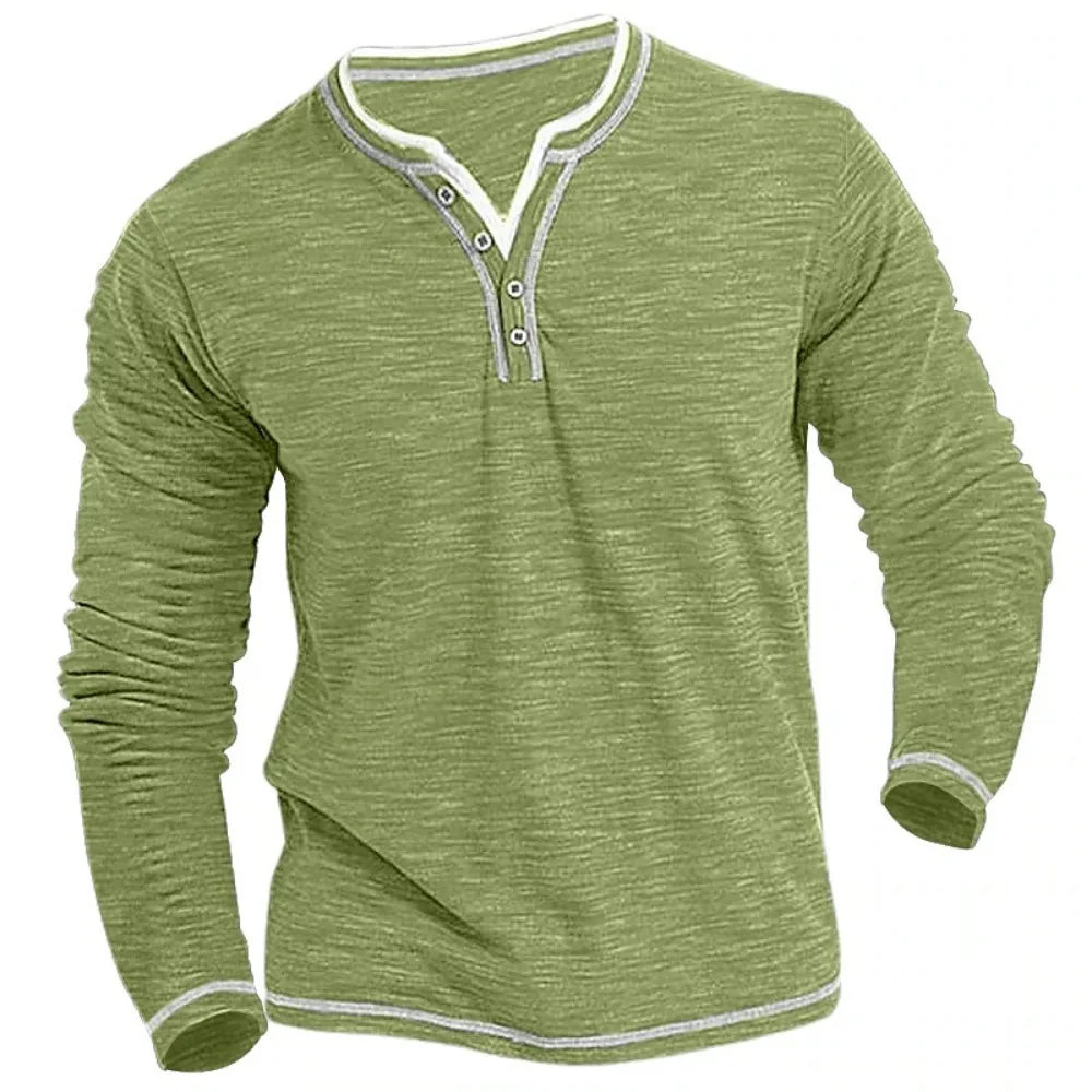 Lukas | Herren Langarmshirt mit V-Ausschnitt