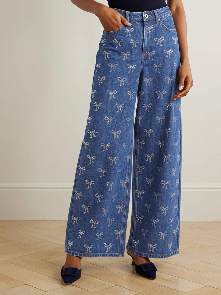 Melia | Komfortable Jeans mit elegantem Schleifenprint