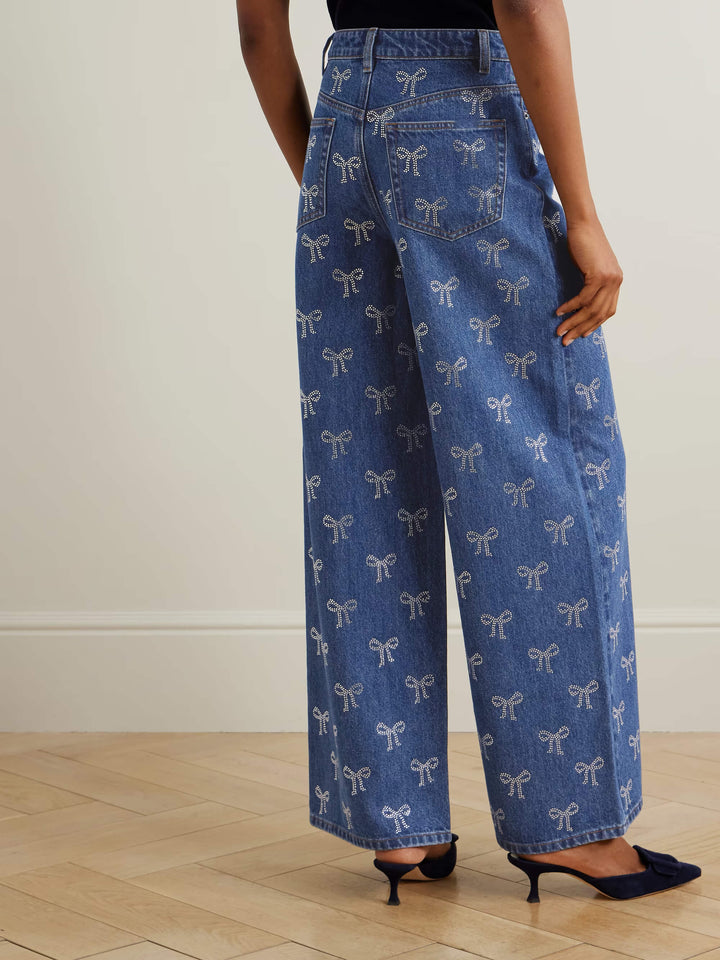 Melia | Komfortable Jeans mit elegantem Schleifenprint