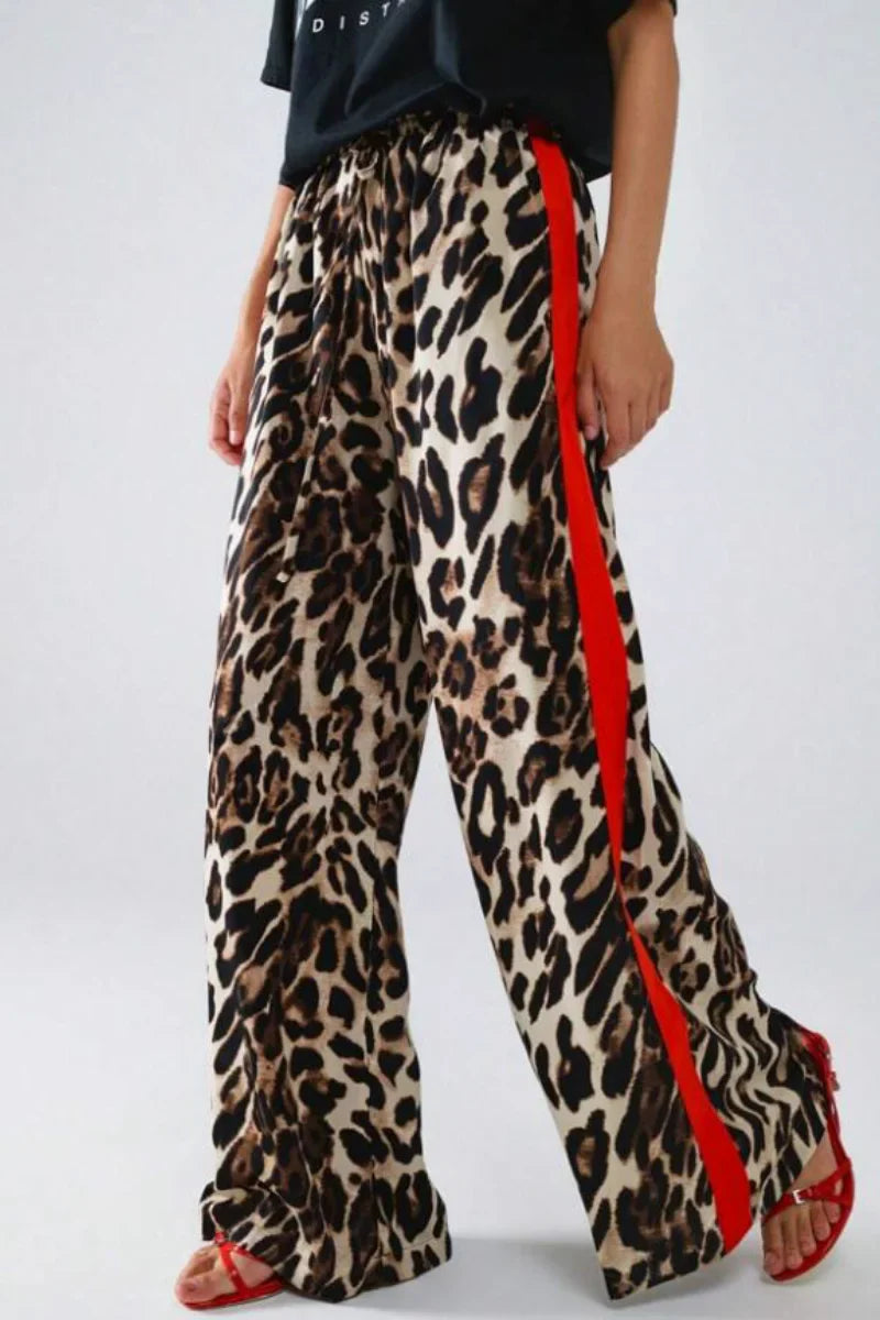 Claudia | Stylische Hose mit Leopardenmuster und Streifen
