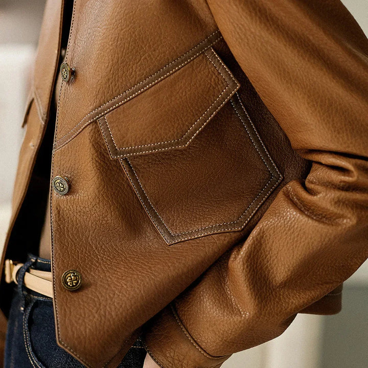 Harlow Kunstlederjacke mit weichem Innenfutter und Reißverschluss