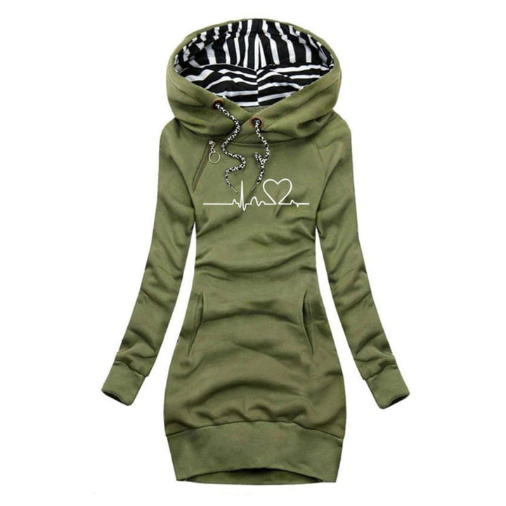 Salida | Kleid mit Kapuze und Herzklopfen-Druck