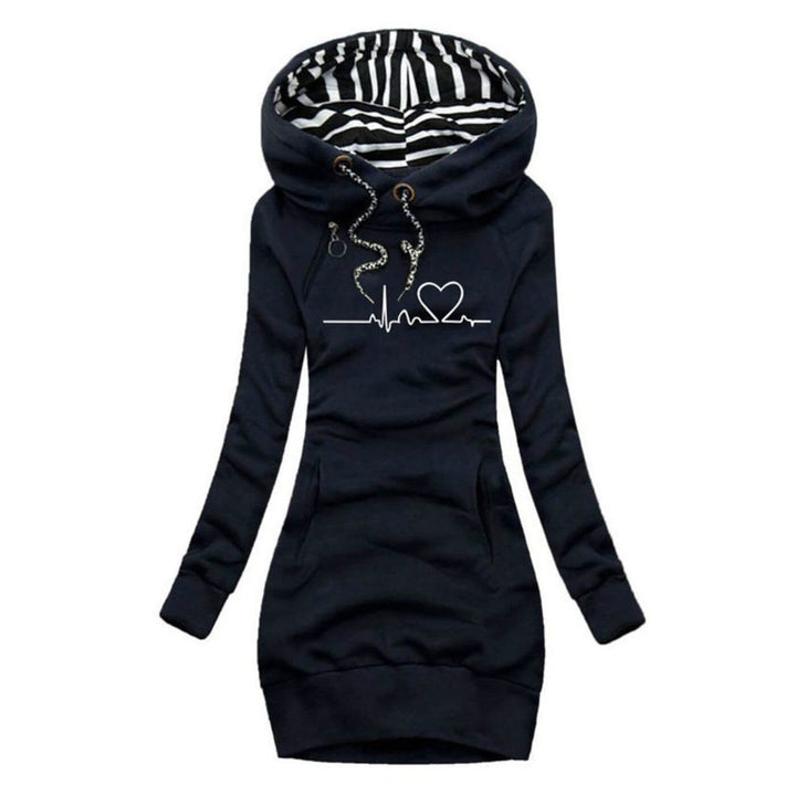 Salida | Kleid mit Kapuze und Herzklopfen-Druck