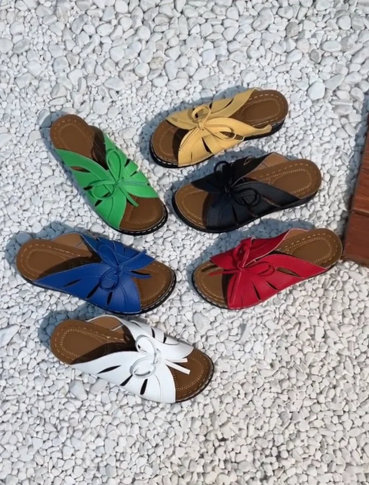 Uniqcomfy Sport Bowknot Bogen Unterstützung Keil Sandalen