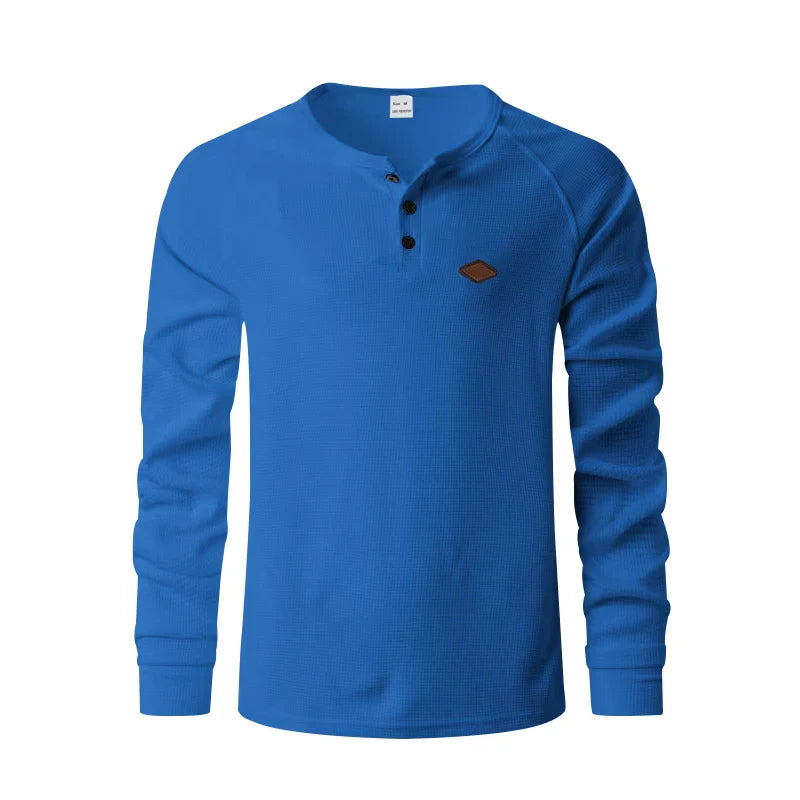 Rafael | Struktur-Henley Herren elegant & alltagstauglich
