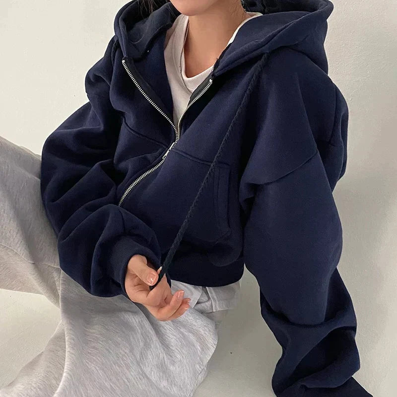 Mara | Lässiges Sweatshirt Damen mit Reißverschluss