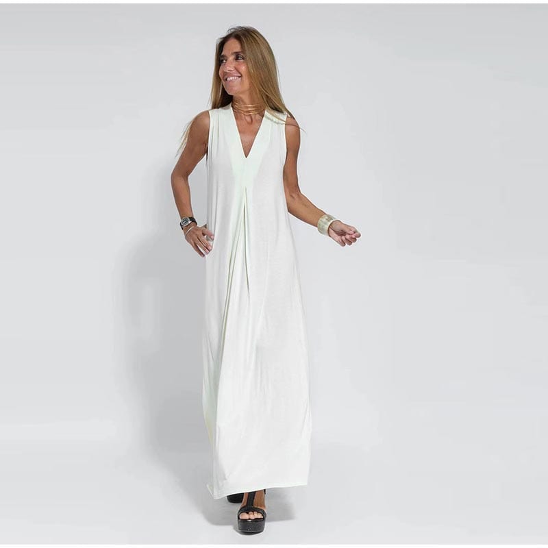 Beatrice | Elegantes langes Kleid und Strickjacke im Set