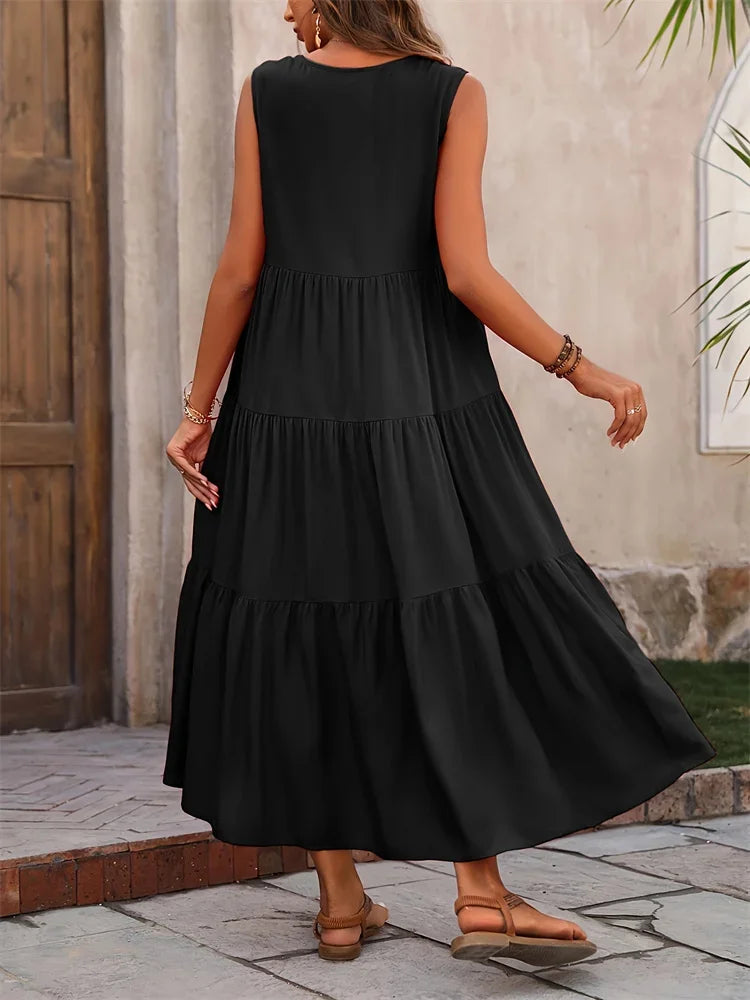 Mia | Modisches Maxikleid Damen Elegant Chic