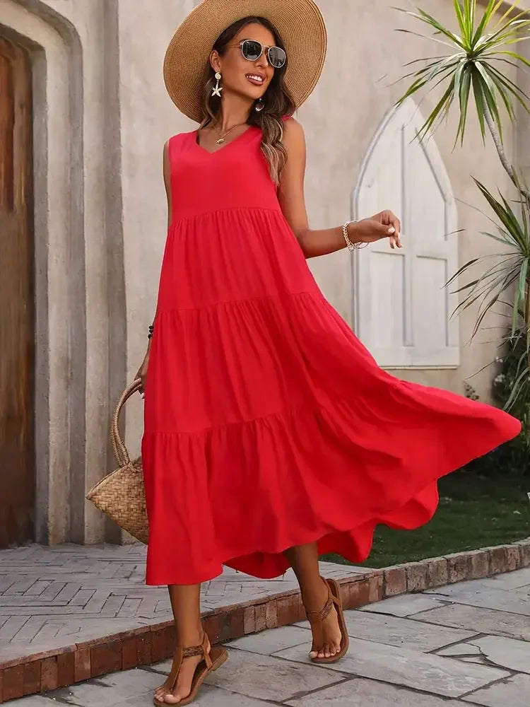 Mia | Modisches Maxikleid Damen Elegant Chic