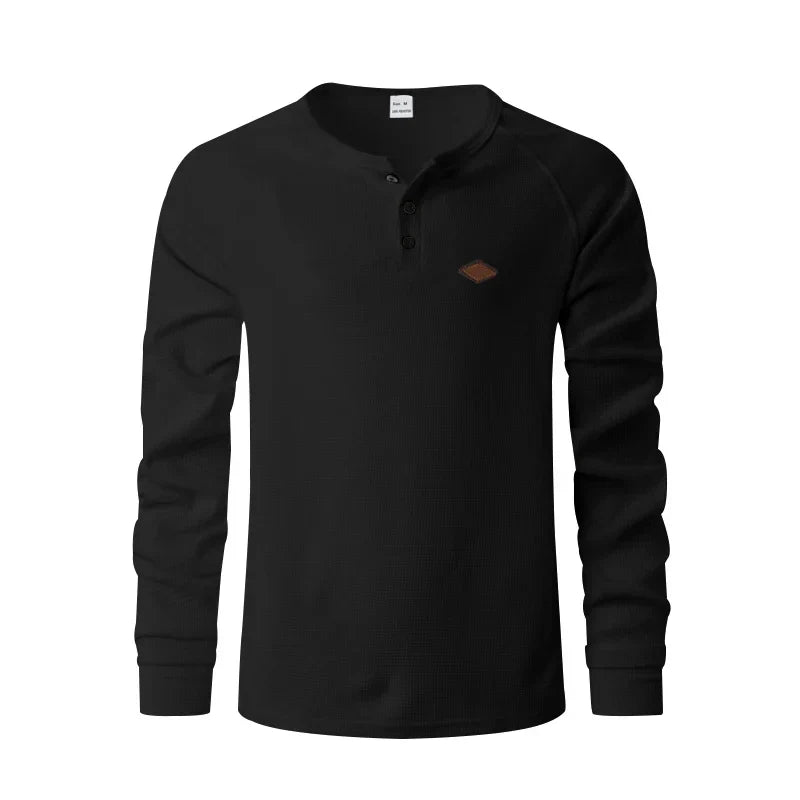 Rafael | Struktur-Henley Herren elegant & alltagstauglich