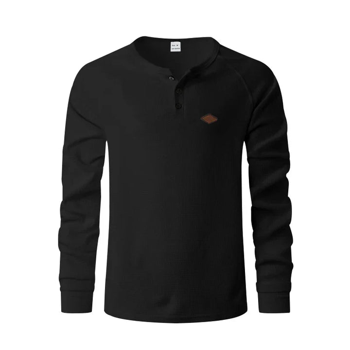 Rafael | Struktur-Henley Herren elegant & alltagstauglich